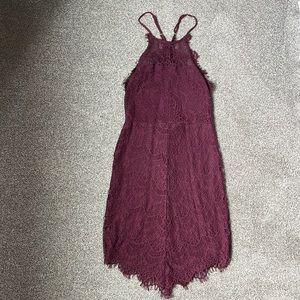 Burgundy lace dress